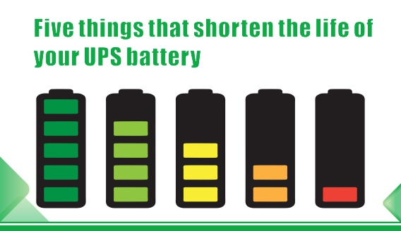 Cinco cosas que acortan la vida útil de la batería de su UPS