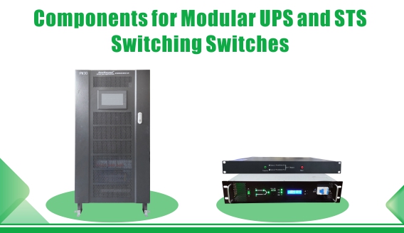 ¿Cuáles son los componentes de un UPS modular y el interruptor de conmutación STS?