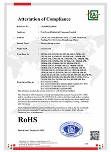 Certificado RoHS para ESS