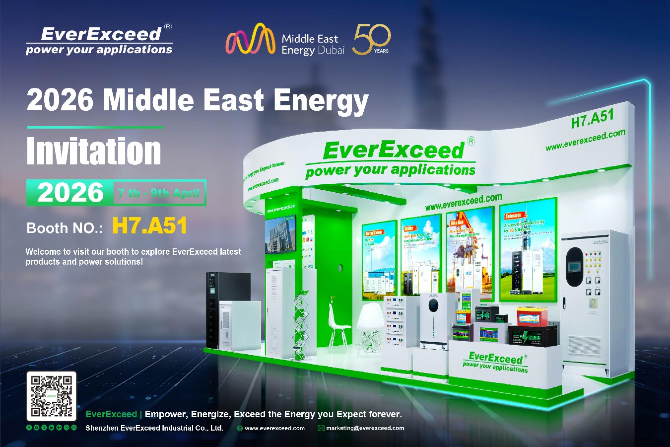 Únase a EverExceed en Middle East Energy 2026: Energía confiable para industrias energéticas críticas.