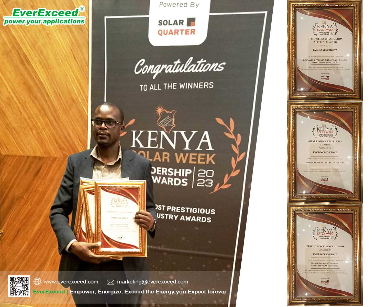 EverExceed Kenia ganó tres premios a la excelencia en la Semana Solar de Kenia 2023