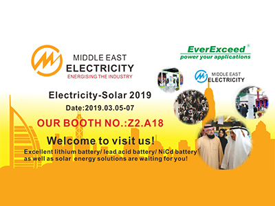 Bienvenido a visitar EverExceed en Middle East Electricity - Solar 2019
